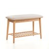 Banco Sapateira com Prateleira Ripada Liva 70 Cm X 36 Cm Tauari Bege - 4