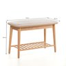 Banco Sapateira com Prateleira Ripada Liva 70 Cm X 36 Cm Tauari Bege - 2