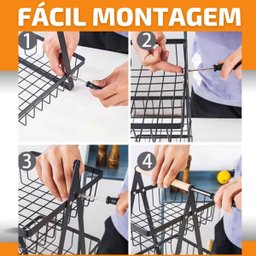 Fruteira Cesto Triplo Fruta Legumes Bancada Mesa Cozinha Organizaçao Multiuso Armario Escritorio Est - 6
