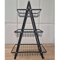 Fruteira Cesto Triplo Fruta Legumes Bancada Mesa Cozinha Organizaçao Multiuso Armario Escritorio Est - 13