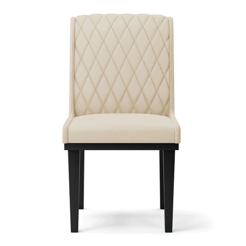 Cadeira Sala de Jantar Base Madeira Preto Kit 8 Sofia Suede D03 - D'Rossi Cor Bege