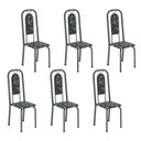 Ver imagem 1 de Cadeiras para Sala de Jantar 6 Unidades Lara Prata/Preto Floral/Mart