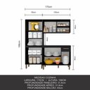 Ver imagem 3 de Armário Tieli Paneleiro Duplo 3 Peças Preto Fosco - Móveis Arapongas Preto Fosco