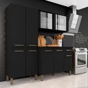 Ver imagem 1 de Armário Tieli Paneleiro Duplo 3 Peças Preto Fosco - Móveis Arapongas Preto Fosco