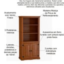 Ver imagem 7 de Estante Livreiro 2 Pts Aparador 2 Gav 100% Madeira Imperial Imbuia Fosco