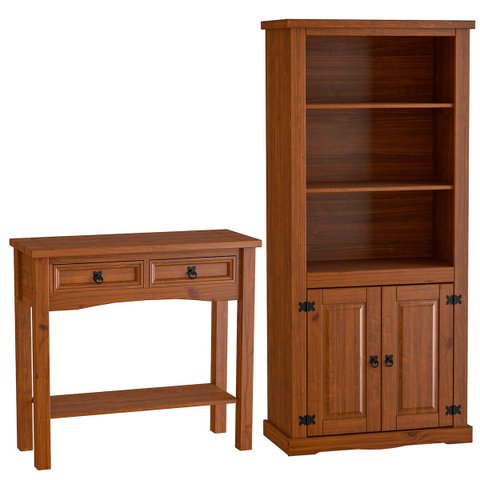 Estante Livreiro 2 Pts Aparador 2 Gav 100% Madeira Imperial Imbuia Fosco