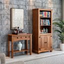 Ver imagem 4 de Estante Livreiro 2 Pts Aparador 2 Gav 100% Madeira Imperial Imbuia Fosco