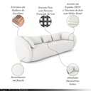 Ver imagem 3 de Sofá Bipartido Sala de Estar Diamond 272cm com Almofadas Soltas Bouclê Branco G52 - Gran Belo