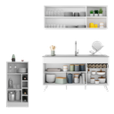 Ver imagem 4 de Armário de Cozinha Compacta com Bancada Americana Veneza Multimóveis Mp2200 Branco