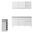 Ver imagem 6 de Armário de Cozinha Compacta com Bancada Americana Veneza Multimóveis Mp2200 Branco