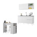 Ver imagem 1 de Armário de Cozinha Compacta com Bancada Americana Veneza Multimóveis Mp2200 Branco