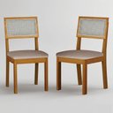 Ver imagem 1 de Cadeira para Mesa de Jantar Flora Mdf Kit 2 Peças Joli Palha - Leifer