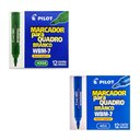 Ver imagem 1 de Kit Caixa de Pincel Marcador para Quadro Branco Recarregável Wbm-7 24 Unidades Verde e Azul - Pilot