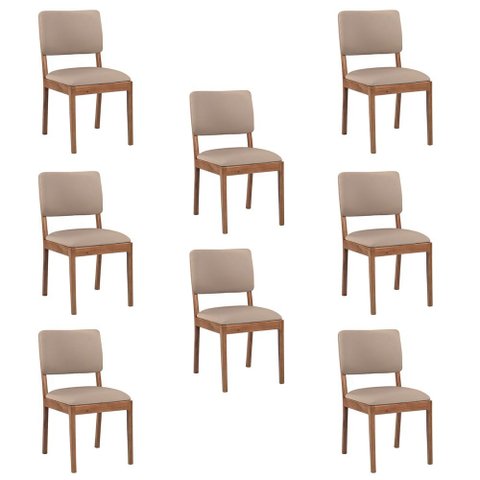 Kit 8 Cadeiras Decorativa Sala de Jantar Luxo Julia Facto Fendi - Mozzelar