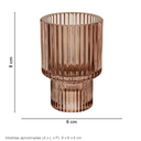 Ver imagem 4 de Castiçal Decorativo de Vidro Rosa 8x6x6cm Porta Vela Mesa Jantar Decoração Sala