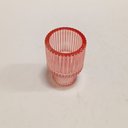 Ver mais imagens de Castiçal Decorativo de Vidro Rosa 8x6x6cm Porta Vela Mesa Jantar Decoração Sala