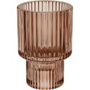 Ver imagem 1 de Castiçal Decorativo de Vidro Rosa 8x6x6cm Porta Vela Mesa Jantar Decoração Sala