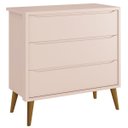 Ver imagem 1 de Cômoda Gaveteiro Théo New Rosa Fosco com Madeira - MoveisAqui
