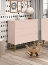 Ver imagem 2 de Cômoda Gaveteiro Théo New Rosa Fosco com Madeira - MoveisAqui