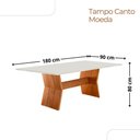 Ver imagem 3 de Mesa para Sala de Jantar Portugal 180cm Tampo Canto Moeda Laqueado com Vidro