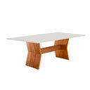 Ver imagem 1 de Mesa para Sala de Jantar Portugal 180cm Tampo Canto Moeda Laqueado com Vidro