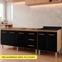 Ver imagem 2 de Balcao para Pia 150cm e Balcão com Tampo para Cooktop 4 Bocas Savana Preto Mobbs