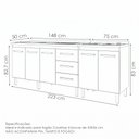 Ver imagem 4 de Balcao para Pia 150cm e Balcão com Tampo para Cooktop 4 Bocas Savana Preto Mobbs