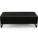 Ver imagem 5 de Puff Decorativo Sala de Estar Bali W01 Base Ferro 120x50 cm Couríssimo Preto - Lyam Decor