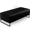 Ver imagem 1 de Puff Decorativo Sala de Estar Bali W01 Base Ferro 120x50 cm Couríssimo Preto - Lyam Decor