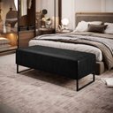 Ver imagem 2 de Puff Decorativo Sala de Estar Bali W01 Base Ferro 120x50 cm Couríssimo Preto - Lyam Decor