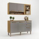 Ver imagem 2 de Kit Cozinha Compacta Athenas com Balcão 3 Portas 2 Gavetas e Armário Aéreo Porta de Vidro Mobilihous