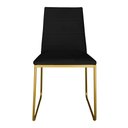 Ver imagem 2 de Kit 6 Cadeiras de Jantar Estofada Lille Base Gold Veludo Preto - Montanaris Decor