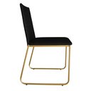 Ver imagem 3 de Kit 6 Cadeiras de Jantar Estofada Lille Base Gold Veludo Preto - Montanaris Decor