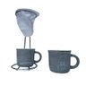 Café Individual 2 Canecas Ceramica e Coador - Cinza Utensilios do Chef - 1