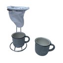 Ver imagem 2 de Café Individual 2 Canecas Ceramica e Coador - Cinza Utensilios do Chef