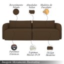 Ver imagem 3 de Sofá Living Sala de Estar Abel 240cm Bipartido Pés de Madeira Veludo Marrom G33 - Gran Belo