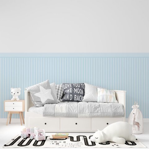 5 Rolos - Papel de Parede Decorativo Autocolante Meia Parede Infantil