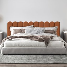 Cabeceira Modulada Estofada Adesiva Nuvem 1 Módulo 60x20cm Terra Cota - 1