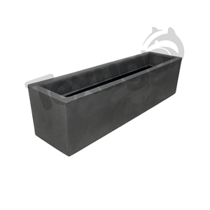 Vaso Floreira Jardineira Flat Polietileno 57x15x15cm Japi - Preto Ardósia