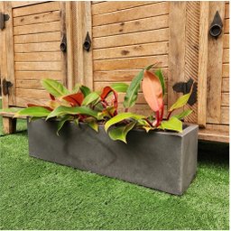 Vaso Floreira Jardineira Flat Polietileno 57x15x15cm Japi - Preto Ardósia - 3