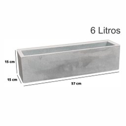 Vaso Floreira Jardineira Flat Polietileno 57x15x15cm Japi - Preto Ardósia - 2