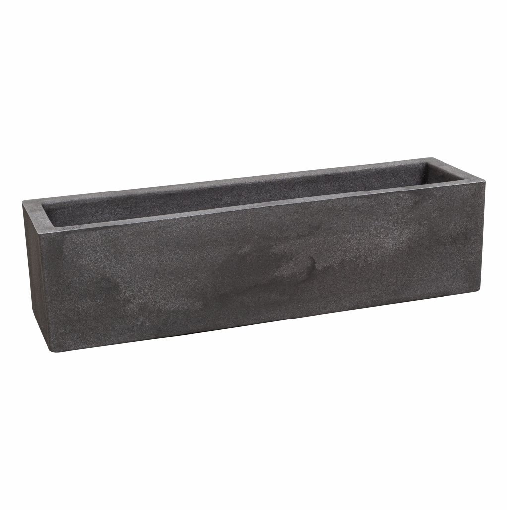 Vaso Floreira Jardineira Flat Polietileno 57x15x15cm Japi - Preto Ardósia