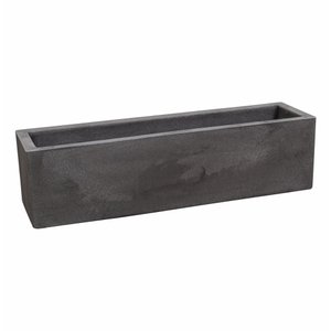 Vaso Floreira Jardineira Flat Polietileno 57x15x15cm Japi - Preto Ardósia