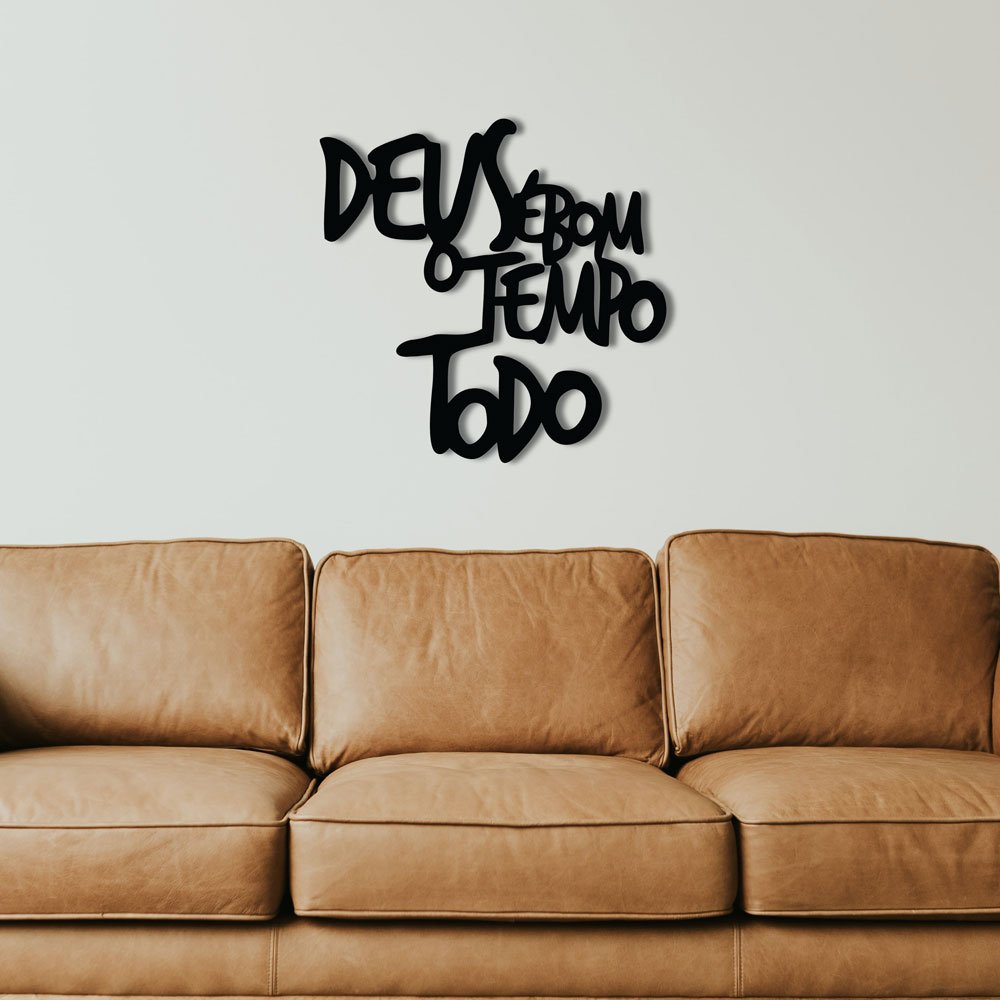 Aplique Decorativo Parede Em Mdf 6mm Deus É Bom O Tempo Todo