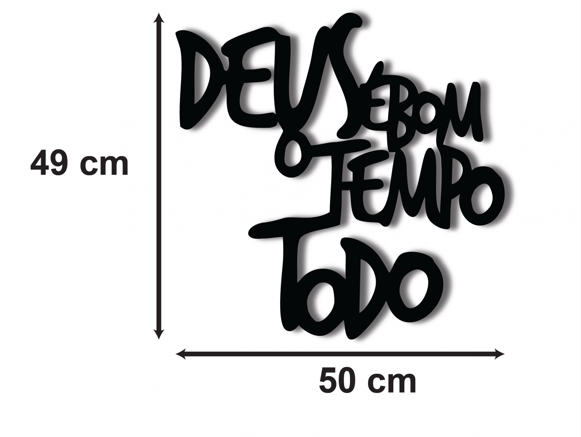 Aplique Decorativo Parede Em Mdf 6mm Deus É Bom O Tempo Todo - 2