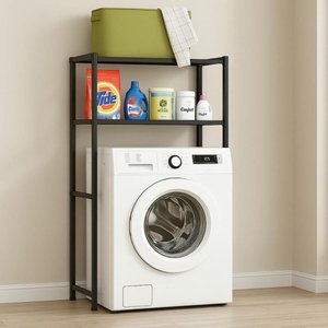Estante Organizador Lavanderia Banheiro Suporte Maquina Lavar 2 Prateleiras Rack Armario Multiuso