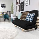 Ver imagem 6 de Sofa Cama Casal Futon Oriental D33 com Madeira Maciça - Preto