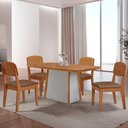 Ver imagem 1 de Mesa de Jantar Diane 120cm Tampo Mdf Laminado com 4 Cadeiras Copper Moderna Mobília