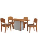 Ver imagem 2 de Mesa de Jantar Diane 120cm Tampo Mdf Laminado com 4 Cadeiras Copper Moderna Mobília