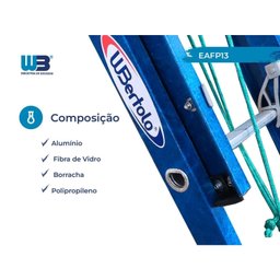 Escada em Fibra Extensível Vazada 13 Degraus 2,60x4,10m Premium WBertolo - 2